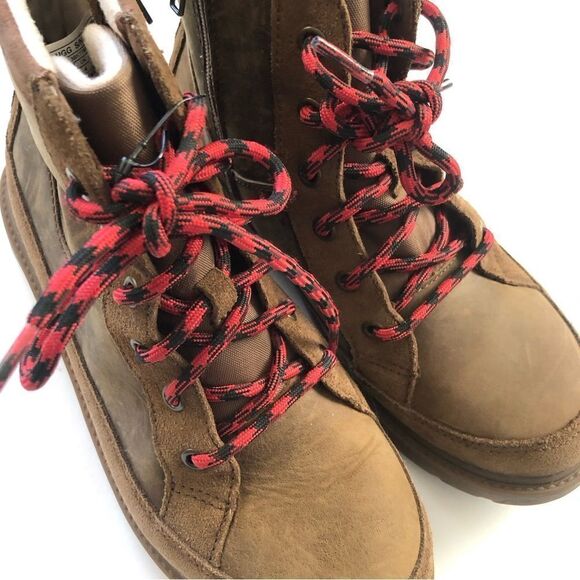 UGG Robley red lace up leather boots NWOT size 37 - Picture 5 of 12